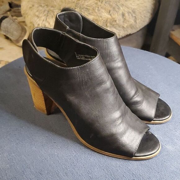 Womens Black MOSSIMO High Heel Open Toe Bootie mules - Picture 2 of 8